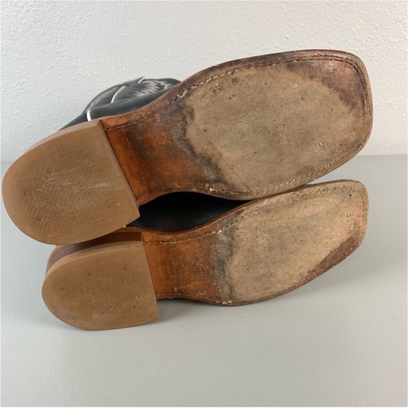 Justin BRL316 Bent Rail Black Burnished Calf Cowgirl Boots Womens 6.5 B USA Made - Picture 4 of 4